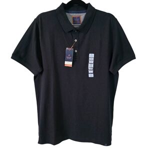 Denver Hayes Black Short Sleeve Knit Polo Shirt